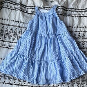 ❗️SOLD❗️Old Navy 2t Halter Top Blue Striped Sleeveless Kids Tiered Dress